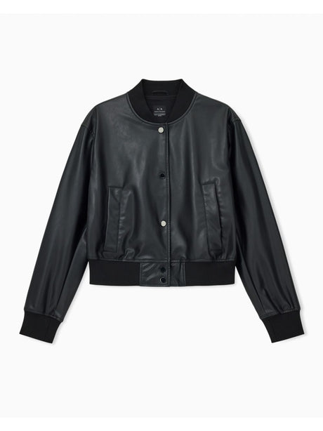 Giubbino Armani Bomber in ecopelle Donna - Nero