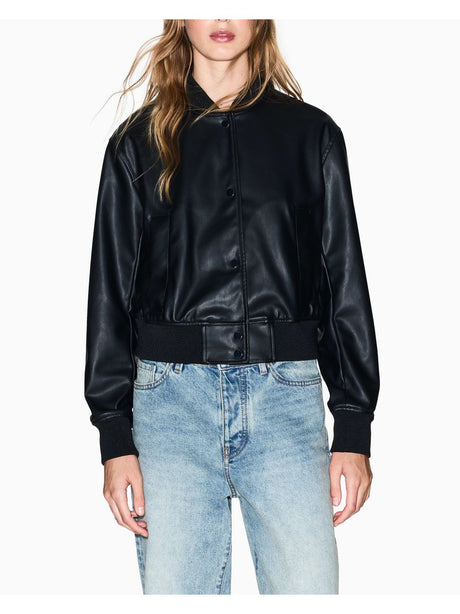 Giubbino Armani Bomber in ecopelle Donna - Nero