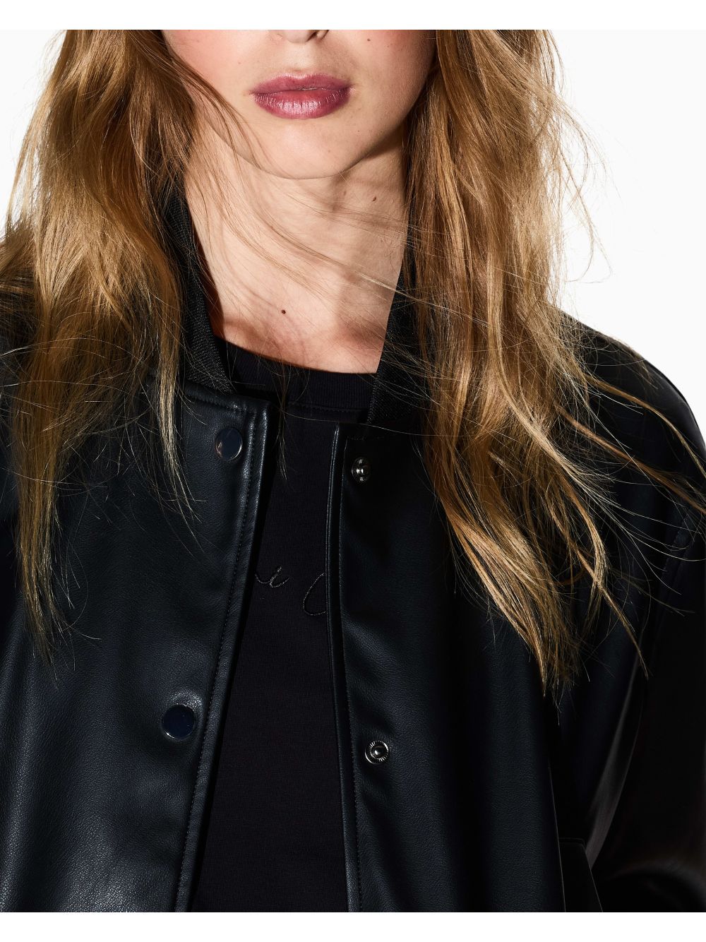 Giubbino Armani Bomber in ecopelle Donna - Nero