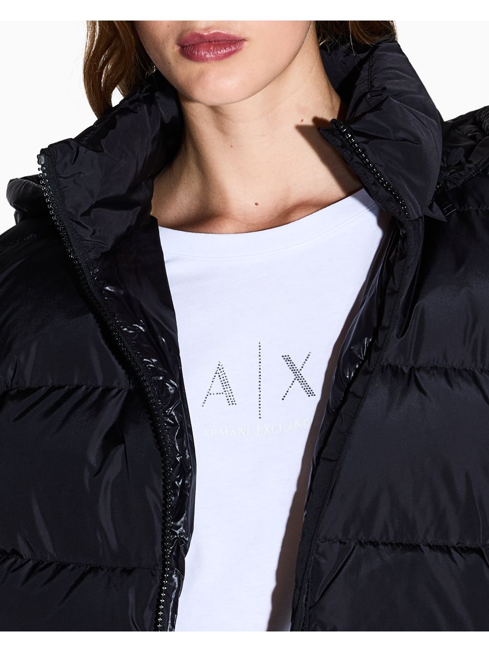 T-shirt Armani regular fit con logo glitterato Donna - Bianco