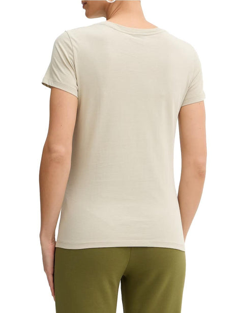 T-shirt Armani regular fit con logo glitterato Donna - Beige