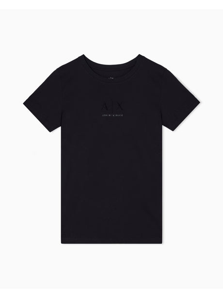 T-shirt Armani regular fit con logo glitterato Donna - Nero