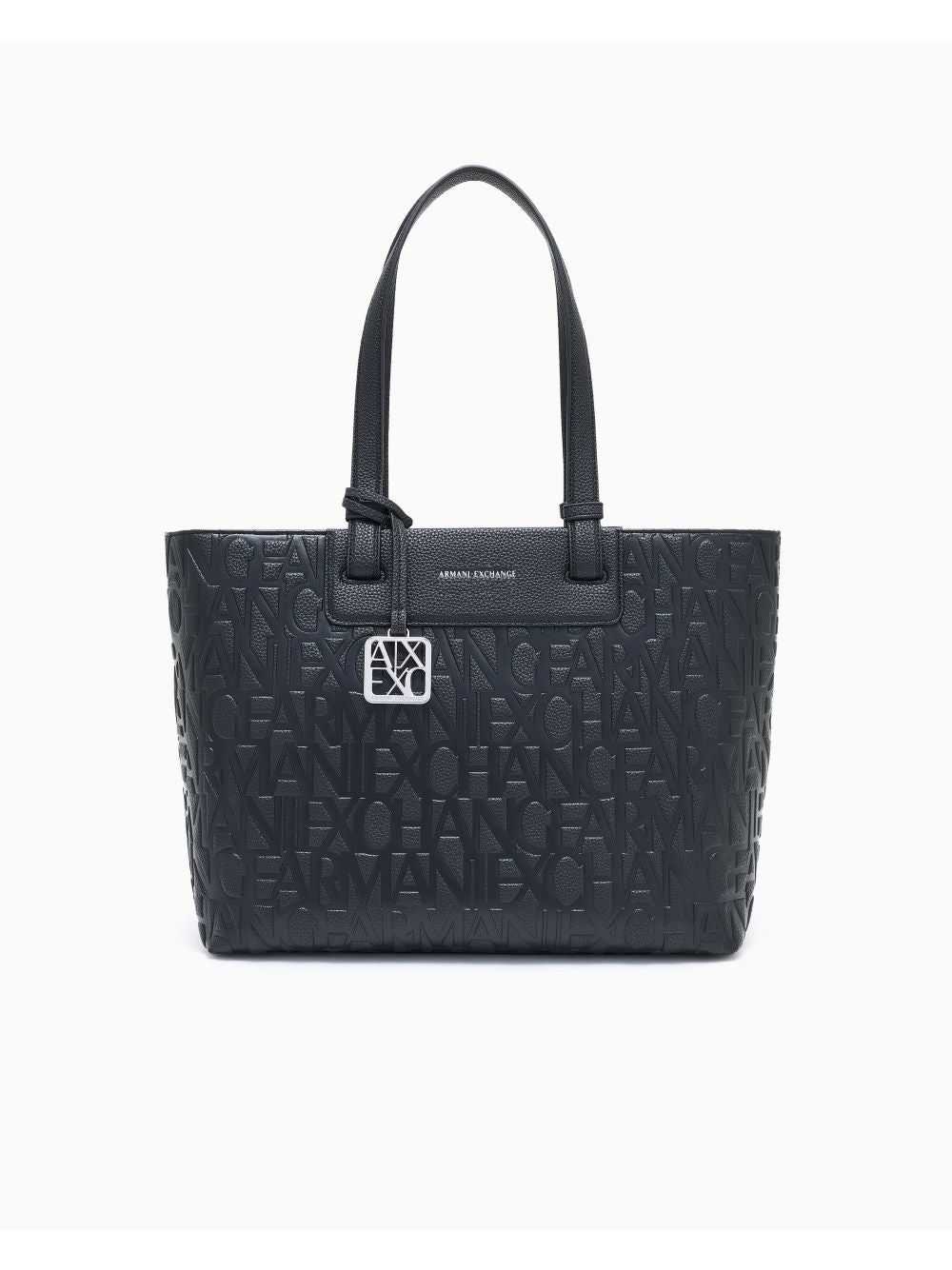 Borsa Armani shopper con logo allover Donna - Nero