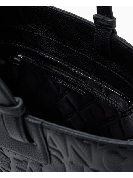 Borsa Armani shopper con logo allover Donna - Nero