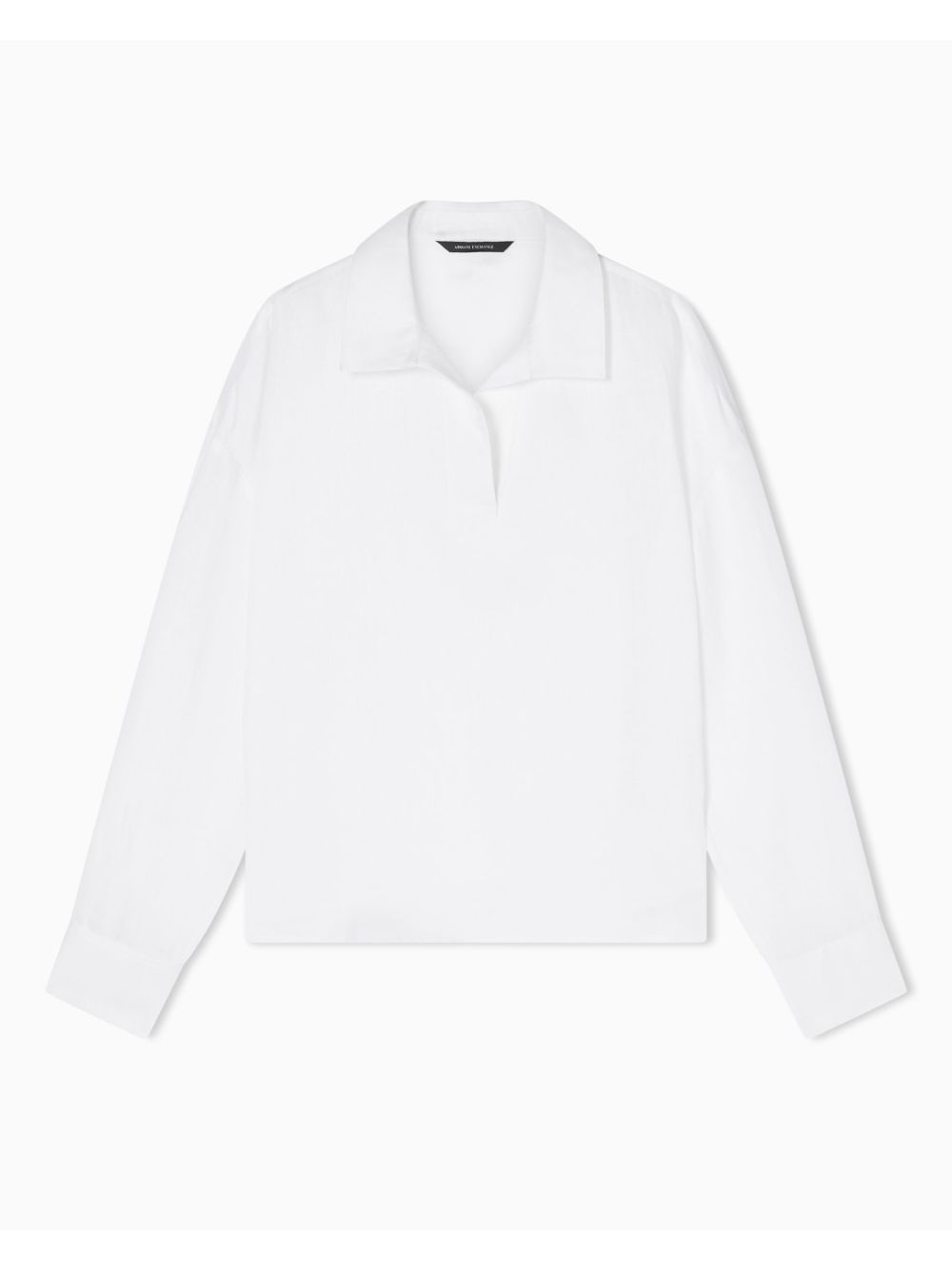 Camicia Armani Casual in Popeline di Lino Donna - Bianco