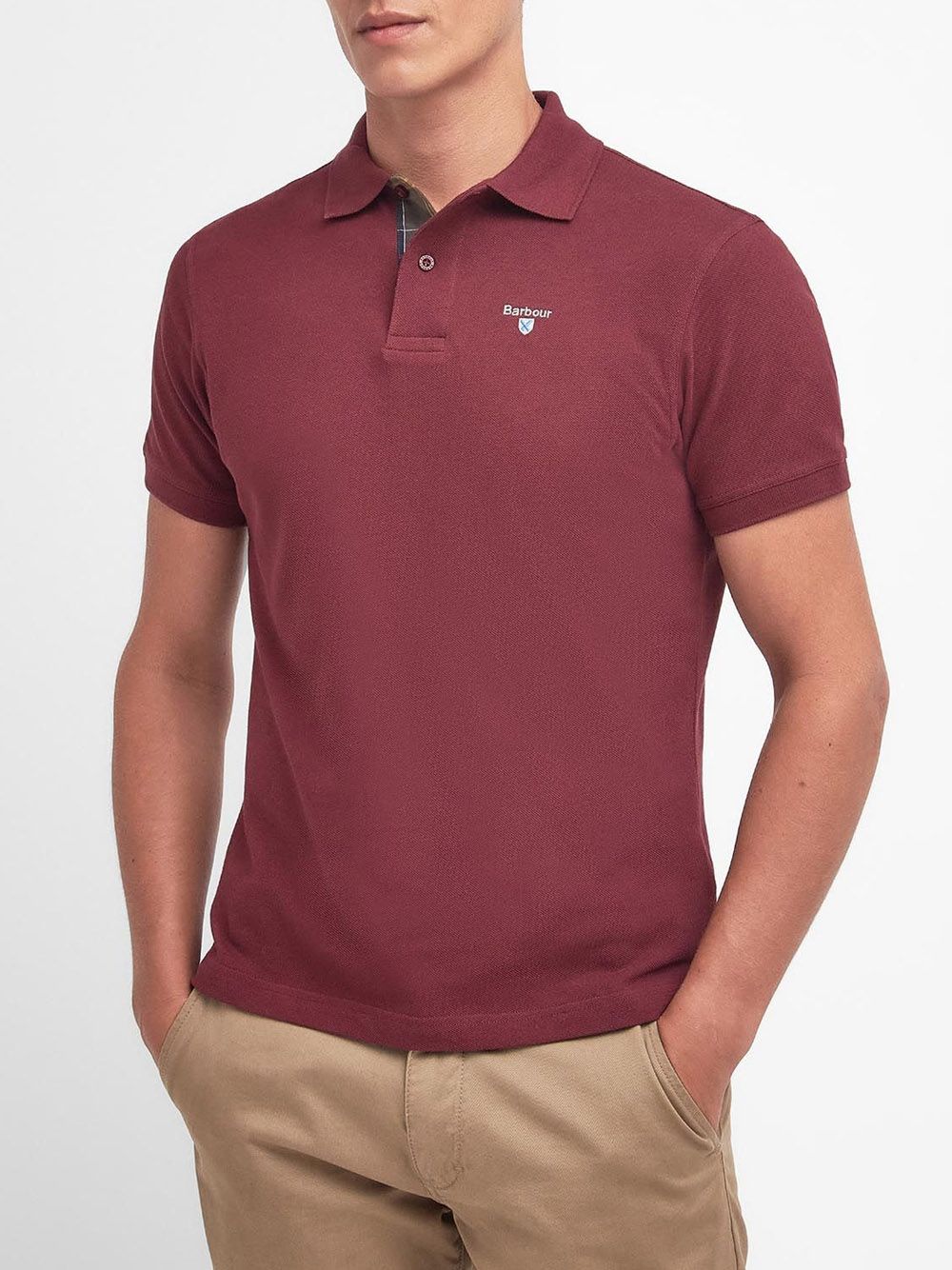 Polo Barbour tartan piquet Uomo - Rosso