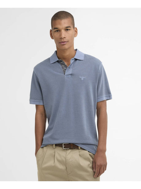 Polo Barbour washed tartan Uomo - Blu