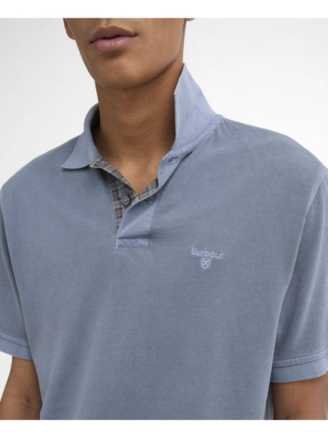 Polo Barbour washed tartan Uomo - Blu