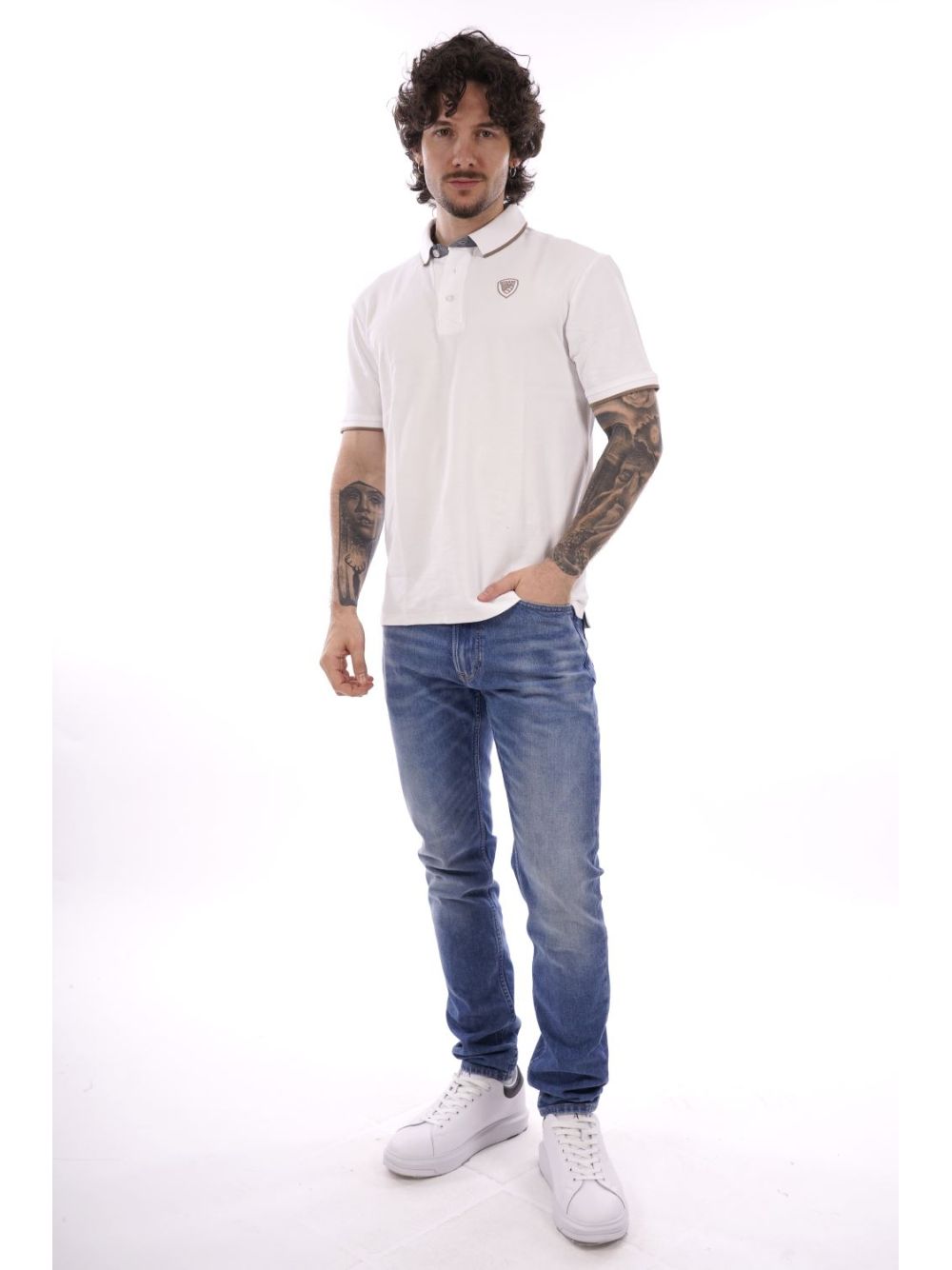 Polo Blauer DAMON Uomo - Bianco