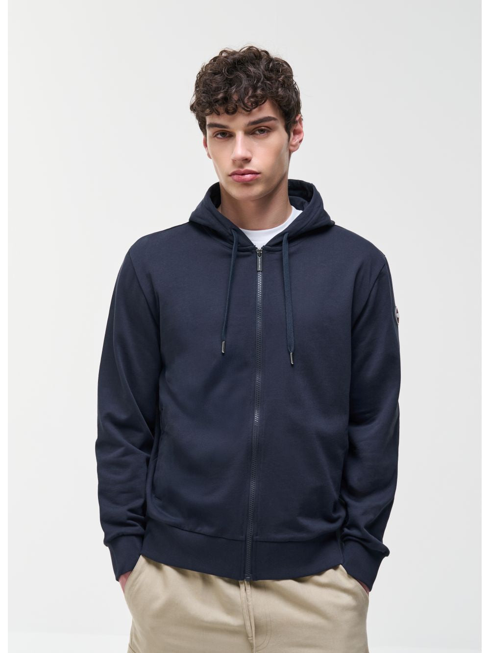 Felpa Colmar con cappuccio e full zip Uomo - Navy