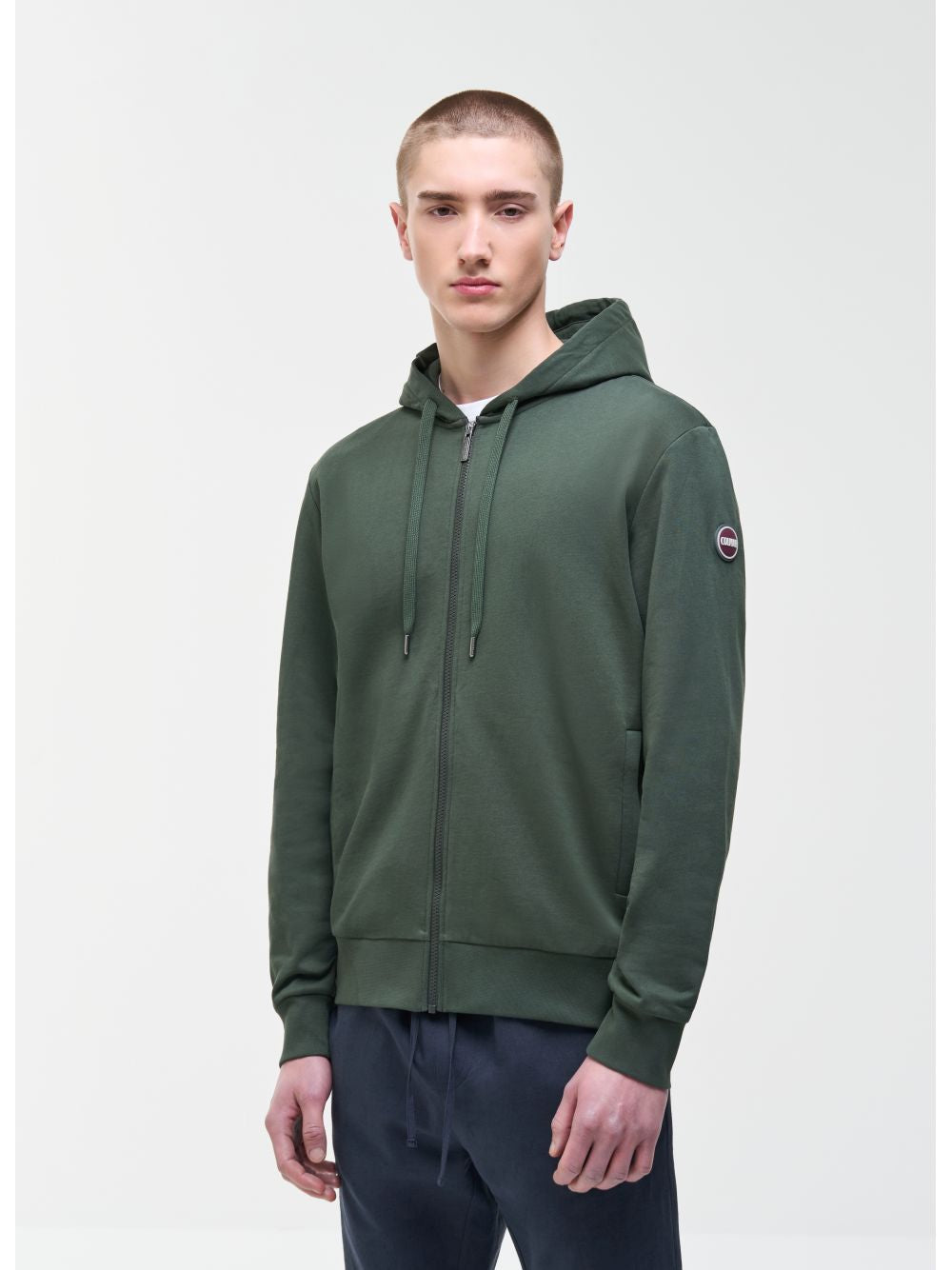 Felpa Colmar con cappuccio e full zip Uomo - Verde