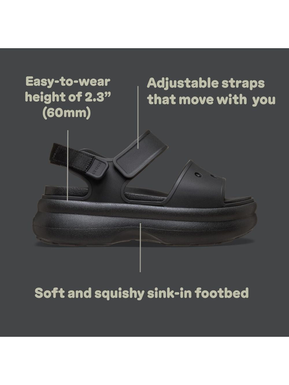 Sandali Crocs SOHO Y STRAP Donna - Nero