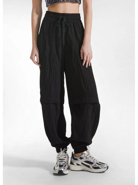 Pantalone Deha JOGGER AMPI EFFETTO STROPICCIATO Donna - Nero
