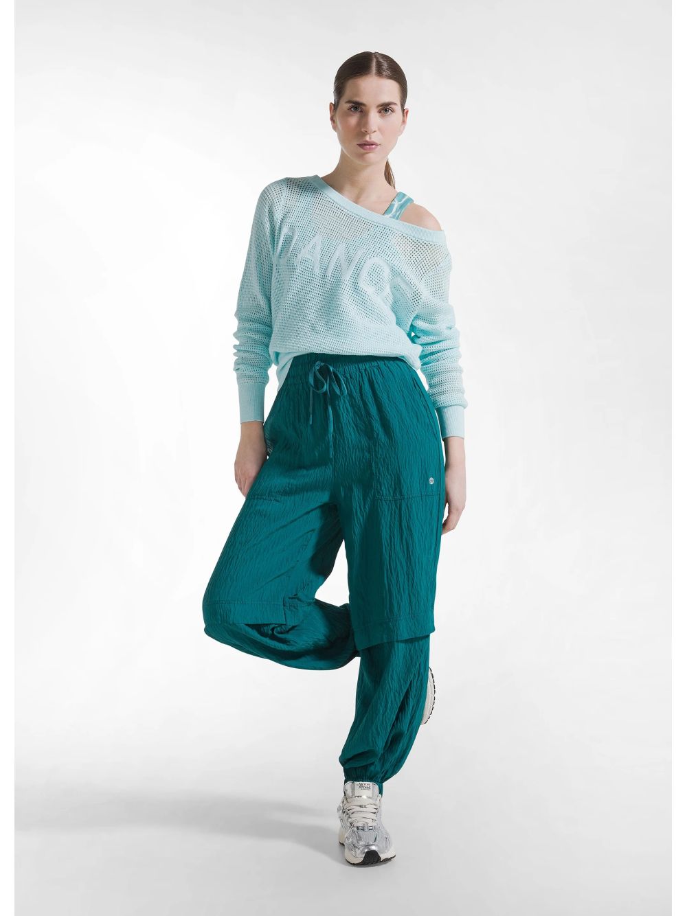 Pantalone Deha JOGGER AMPI EFFETTO STROPICCIATO Donna - Verde