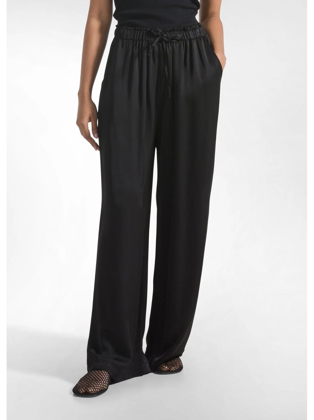 Pantalone Deha PALAZZO IN SATIN Donna - Nero