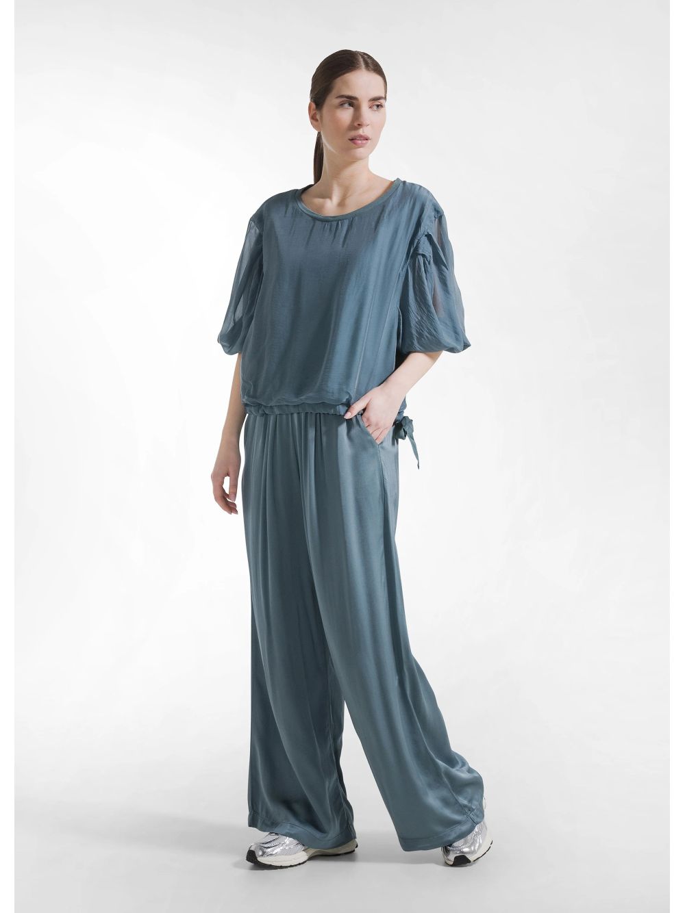 Pantalone Deha PALAZZO IN SATIN Donna - Verde