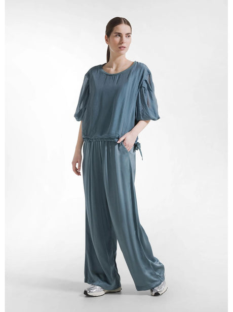 Pantalone Deha PALAZZO IN SATIN Donna - Verde