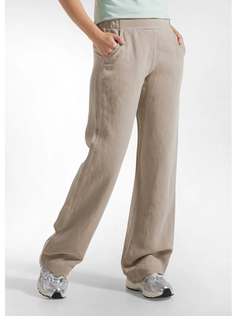 Leggings Deha DRITTI IN LINO FIAMMATO Donna - Beige