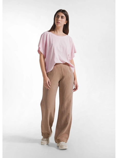 Leggings Deha DRITTI IN LINO FIAMMATO Donna - Marrone
