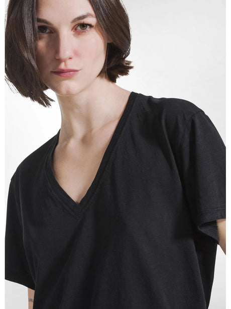 T-shirt Deha FLAMMÈ SCOLLO AMPIO Donna - Nero