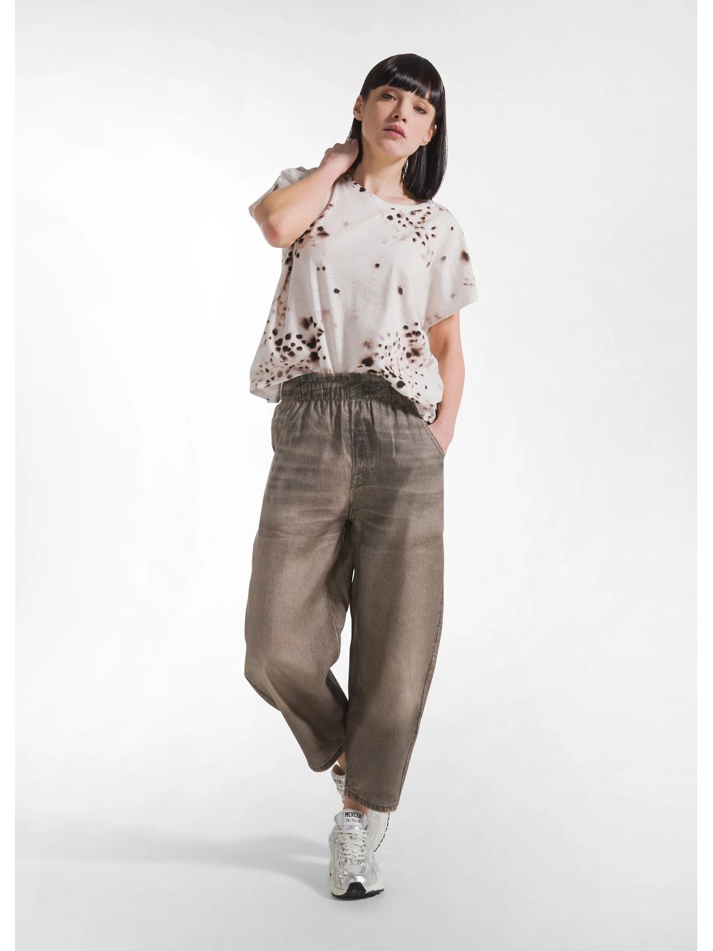 Pantalone Deha BALLOON DENIM EFFECT Donna - Nero