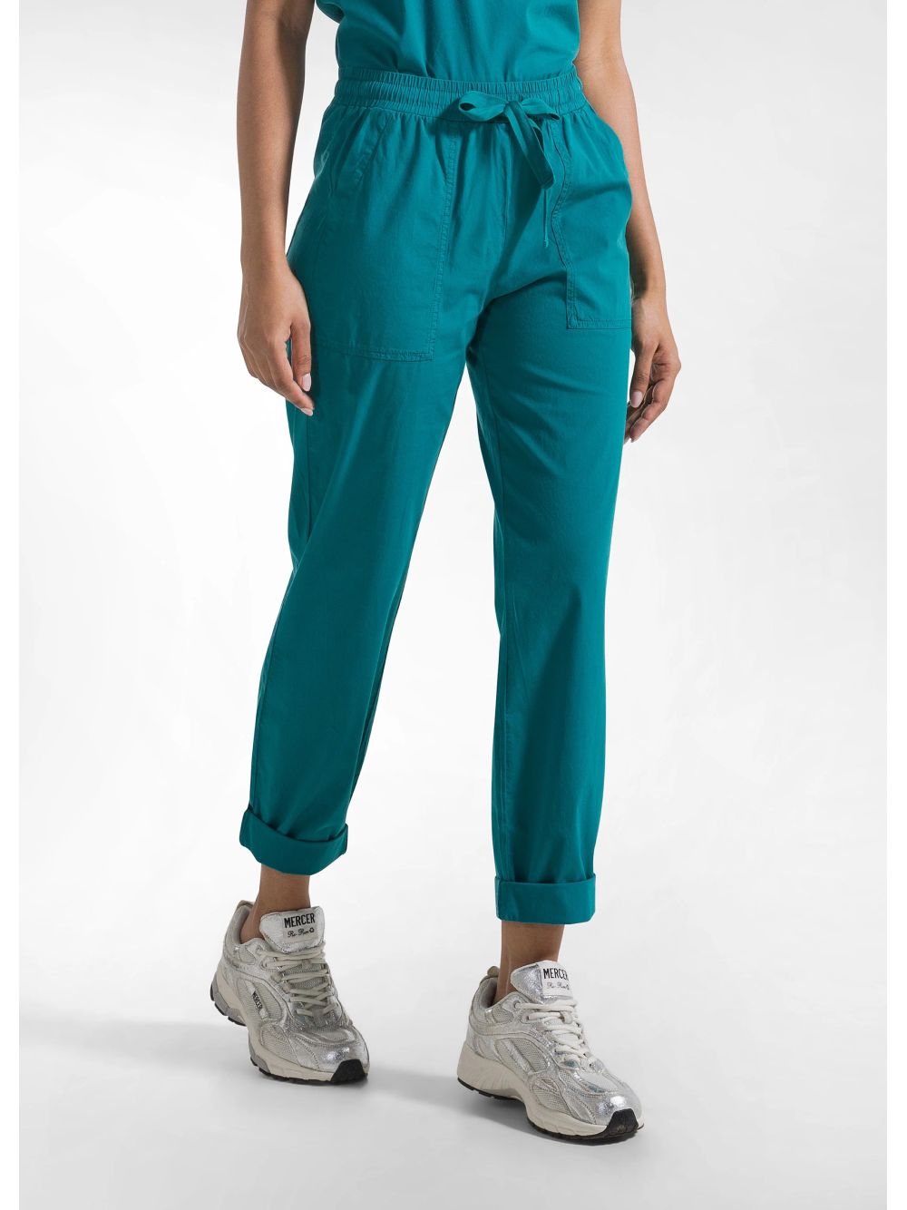 Pantalone Deha DRITTI IN POPLINE ELASTICIZZATO Donna - Verde