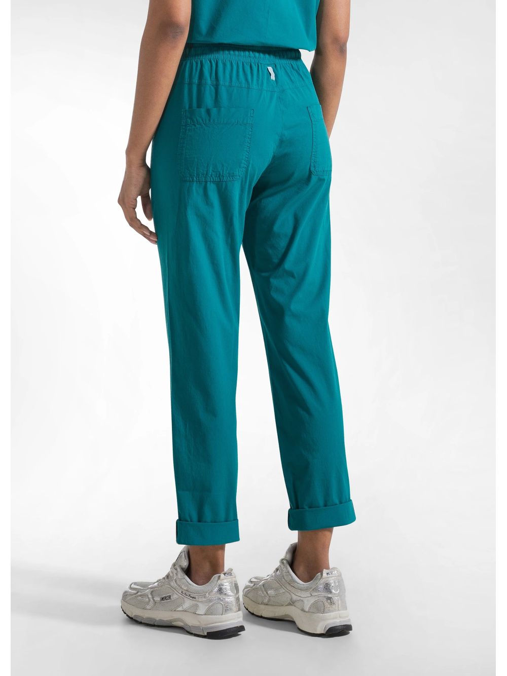 Pantalone Deha DRITTI IN POPLINE ELASTICIZZATO Donna - Verde