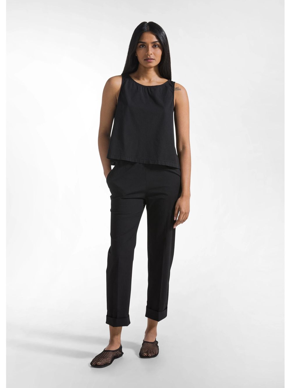 Pantalone Deha DRITTI IN POPLINE Donna - Nero