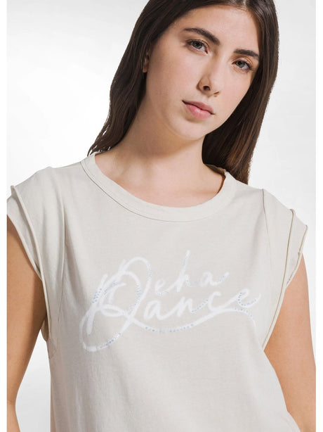 T-shirt Deha GRAFICA EFFETTO FADE Donna - Beige