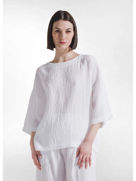 T-shirt Deha AMPIA IN VISCOSA EFFETTO STROPICCIATO Donna - Bianco