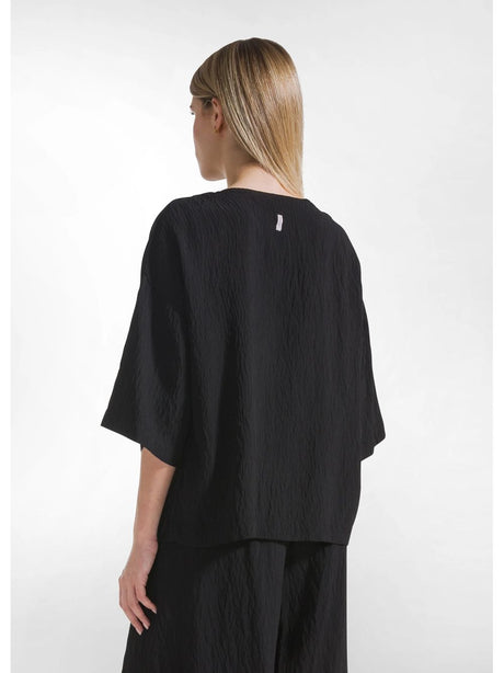 T-shirt Deha AMPIA IN VISCOSA EFFETTO STROPICCIATO Donna - Nero