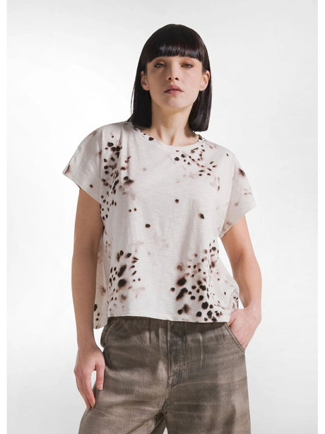 T-shirt Deha IN COTONE FIAMMATO ALL-OVER Donna - Bianco