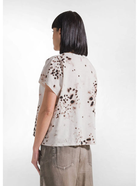 T-shirt Deha IN COTONE FIAMMATO ALL-OVER Donna - Bianco