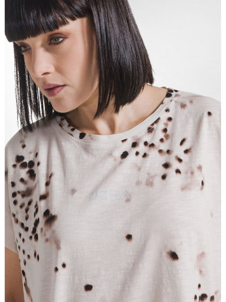 T-shirt Deha IN COTONE FIAMMATO ALL-OVER Donna - Bianco