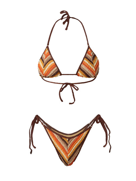 Costume F**K Tringolo alto - Slip regolabile Donna - Marrone