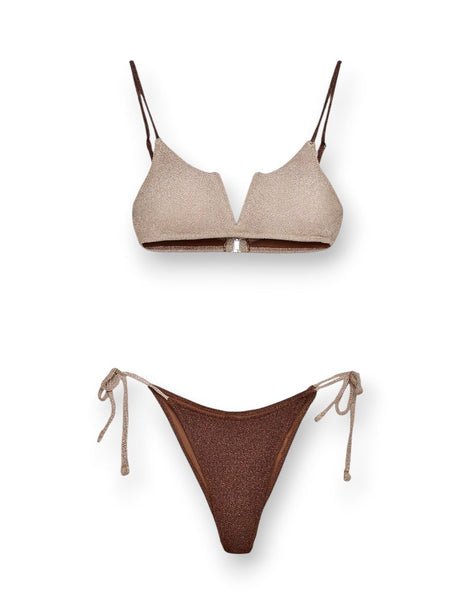 Costume F**K Top fisso - Slip regolabile Donna - Marrone