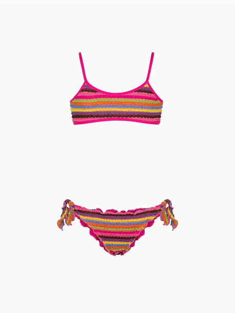 Costume F**K Top fisso - Slip regolabile Bambina - Multicolore