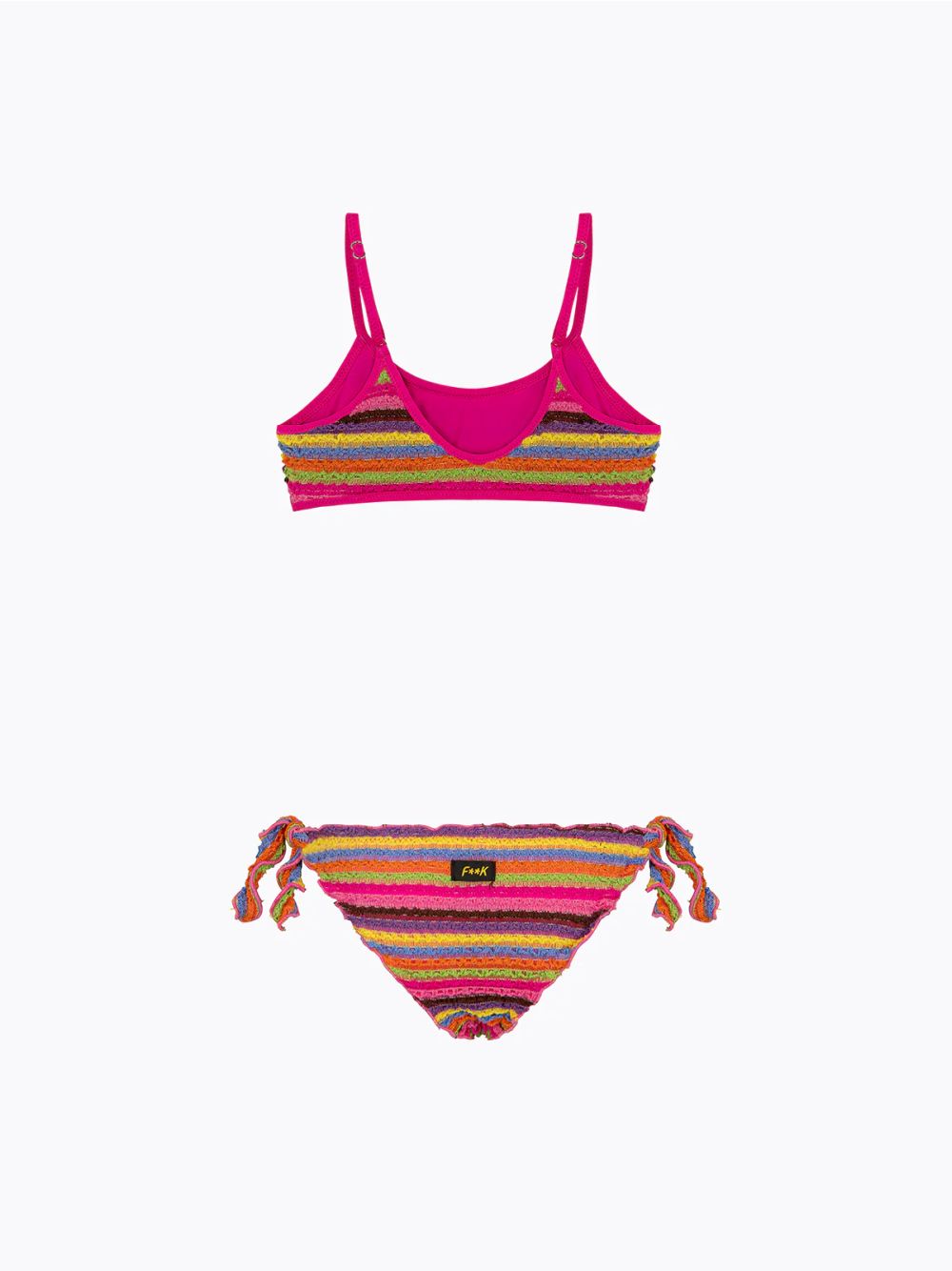 Costume F**K Top fisso - Slip regolabile Bambina - Multicolore