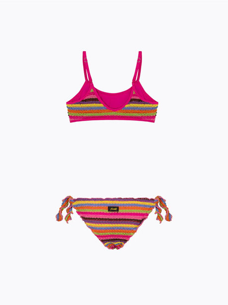Costume F**K Top fisso - Slip regolabile Bambina - Multicolore
