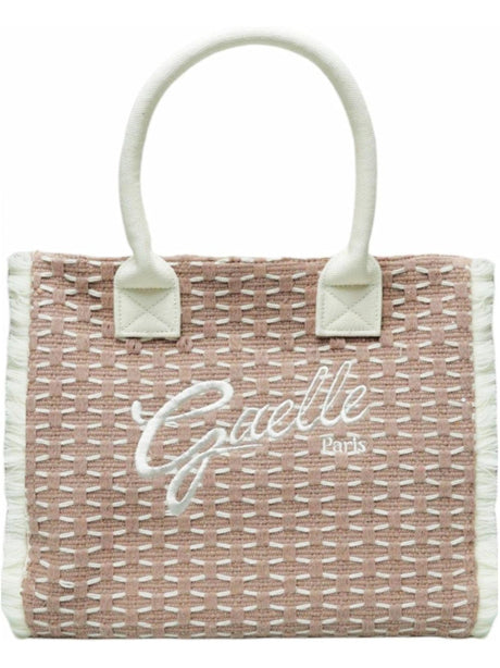 Borsa Gaelle MAXI SHOPPER RICAMO FIRMA Donna - Beige