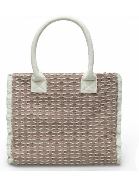 Borsa Gaelle MAXI SHOPPER RICAMO FIRMA Donna - Beige