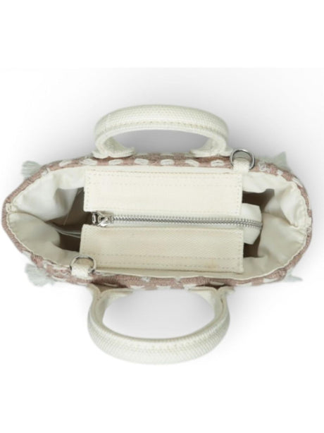 Borsa Gaelle MINI SHOPPER RICAMO FIRMA Donna - Beige