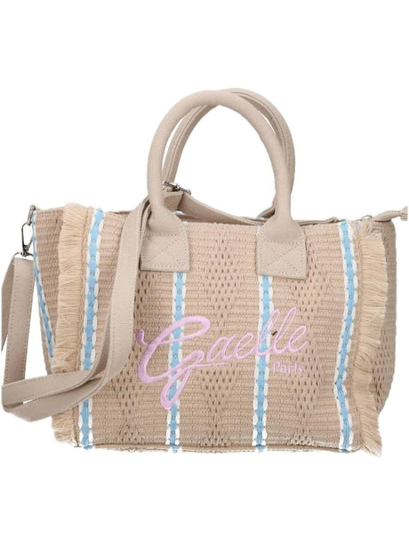 Borsa Gaelle REGULAR SHOPPER RICAMO FIRMA ROSA Donna - Beige