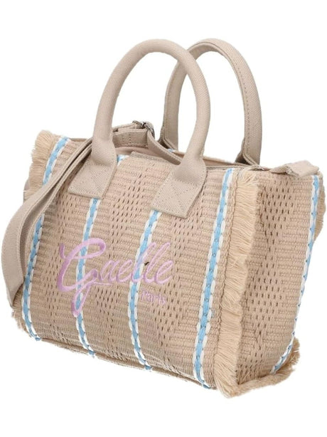 Borsa Gaelle REGULAR SHOPPER RICAMO FIRMA ROSA Donna - Beige