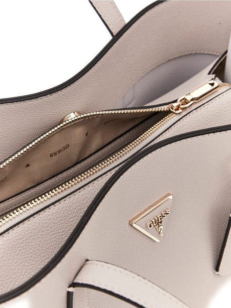 Borsa Guess Meridian con logo Shopper Donna - Avorio