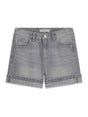 Shorts Guess in denim con borchie Bambina - Grigio