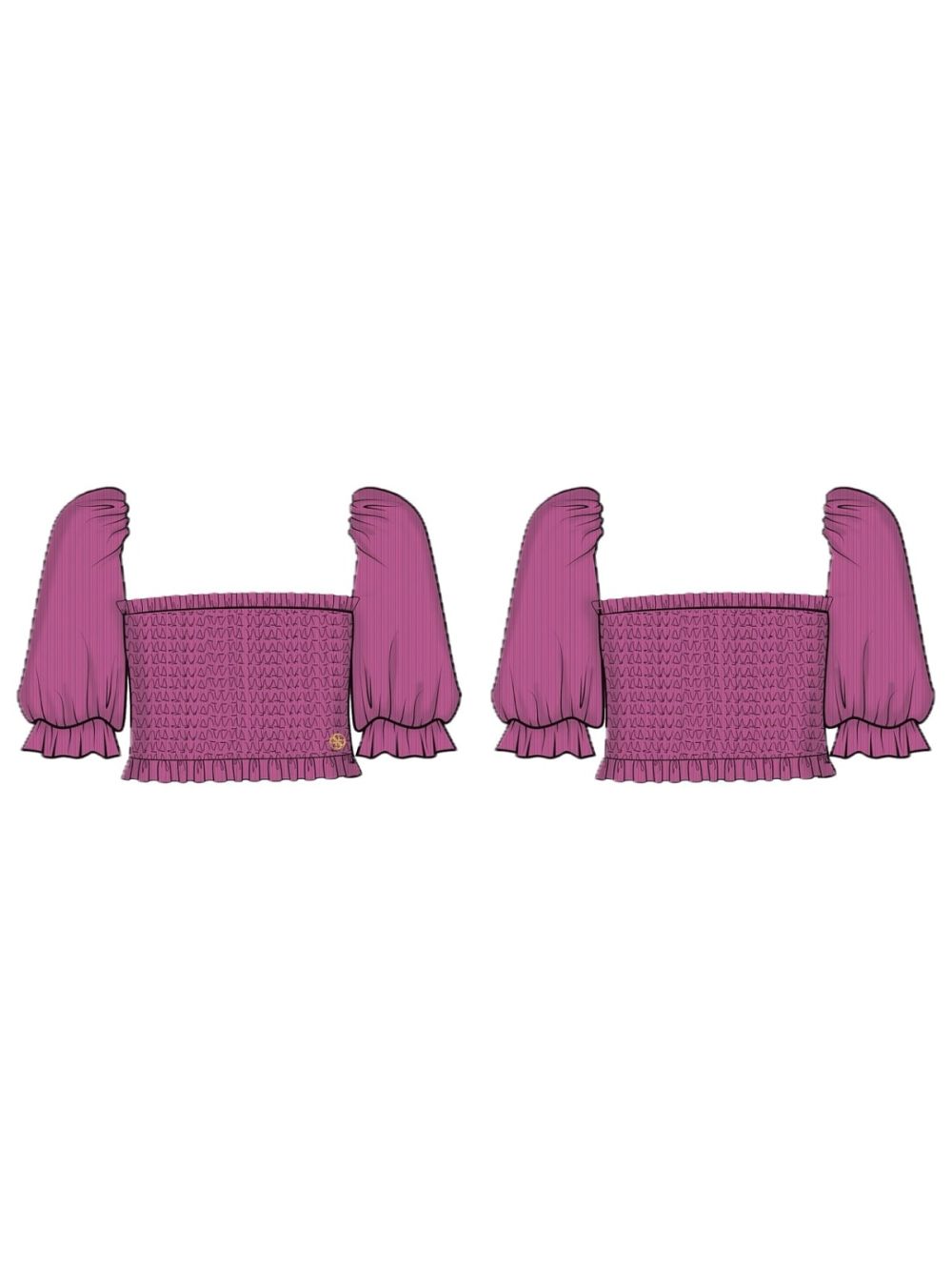 Camicia Guess CREPONNE SS TUBE TOP Bambina - Fuxia