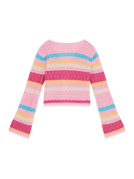Cardigan Guess all'uncinetto Bambina - Multicolore