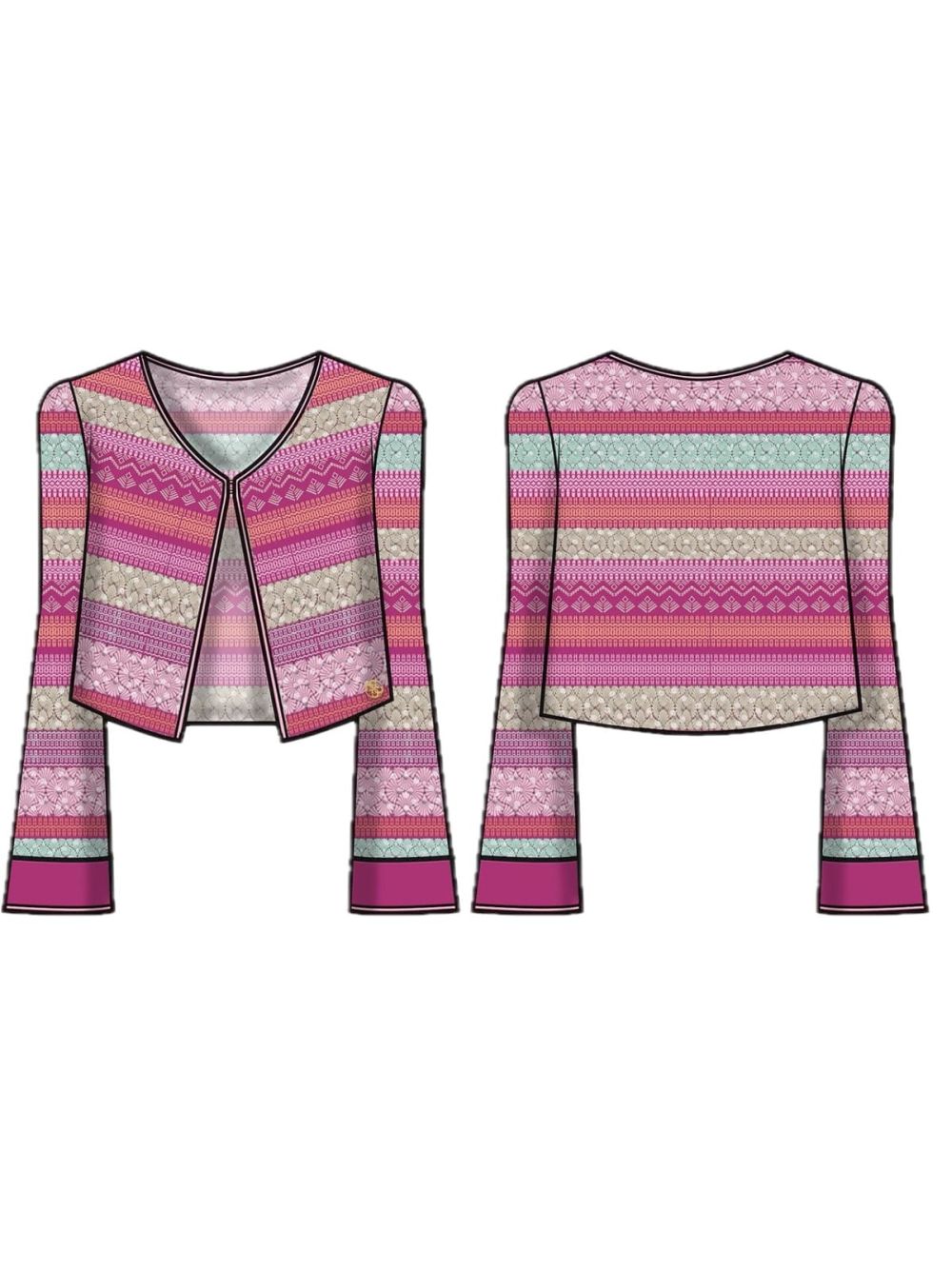 Cardigan Guess all'uncinetto Bambina - Multicolore