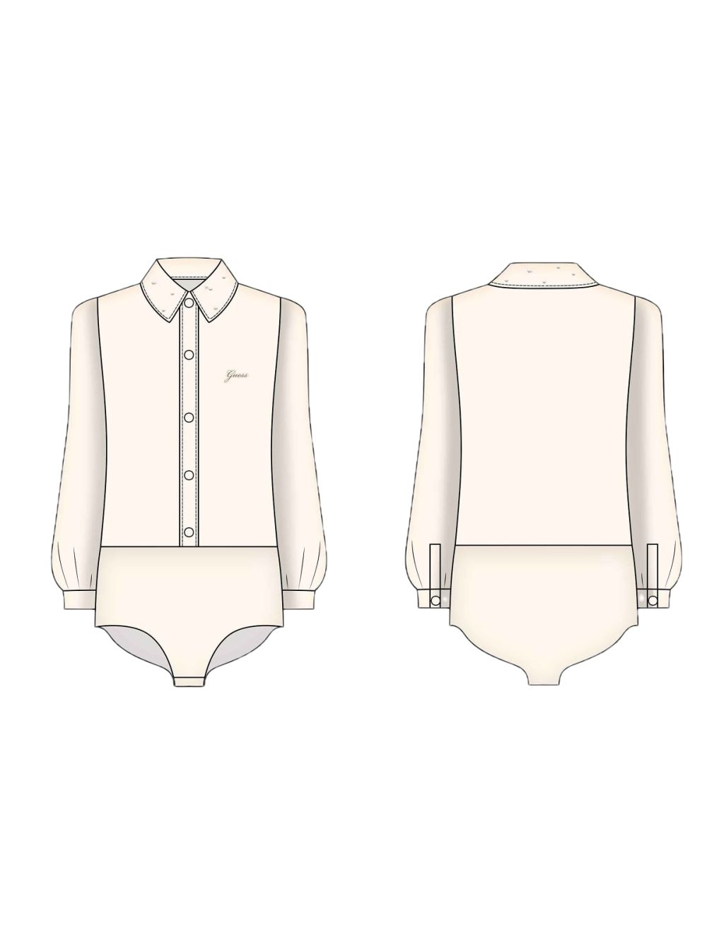 Camicia Guess CHIFFON LS CEREMONY Bambina - Avorio